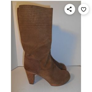 Sanita suede brown clog boots